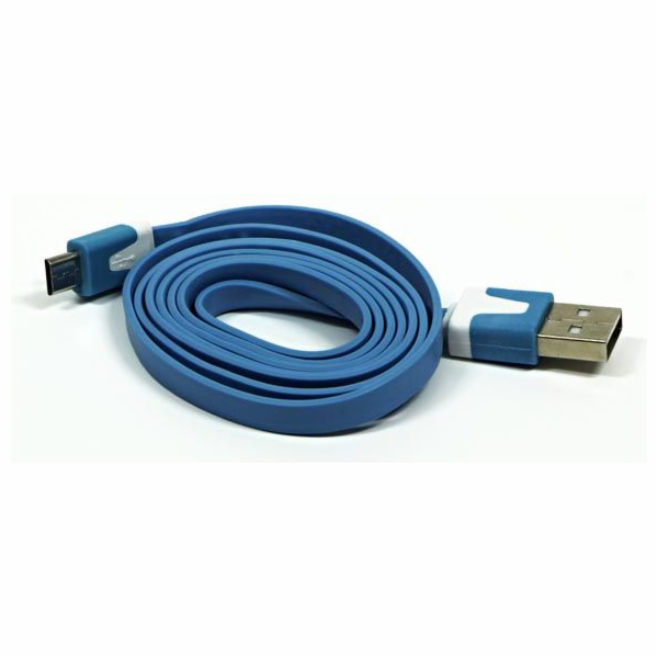 USB kabel Logo USB-A - microUSB 1 m Modrý