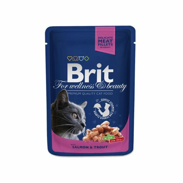 Brit Premium Cat sáčky s lososem a pstruhem 100g