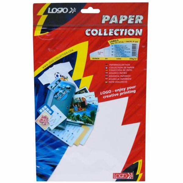 Štítky s logem A4, matné, bílé, 25 ks.