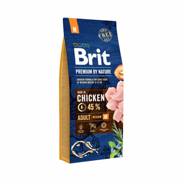 BRIT Premium by Nature Adult M - suché krmivo pro psy Kuř...