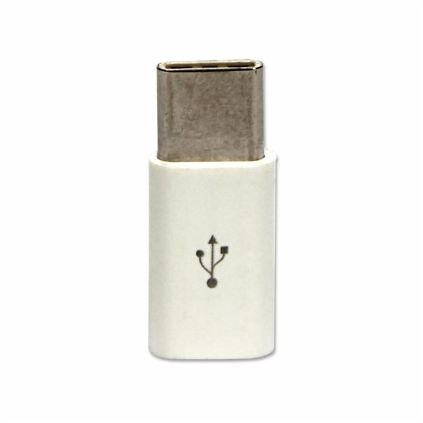 USB adaptér USB-C - microUSB Bílý