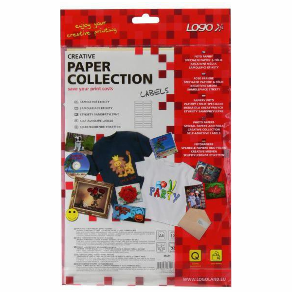 Tabulkové etikety s logem A4, dvouřadé, bílé, 24 etiket, ...