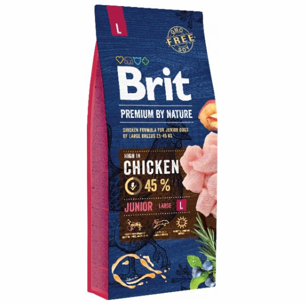 Brit Premium by Nature Junior L 15kg granule pro štěňata