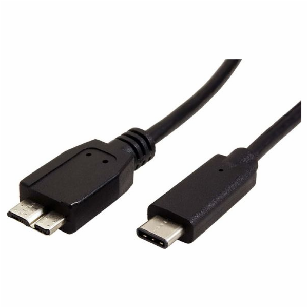 Red Fighter USB-C - micro-B USB kabel 0,5 m Černý