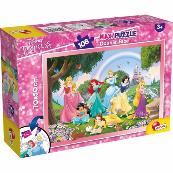 Lisciani Oboustranné maxi puzzle 108 Disney princezen