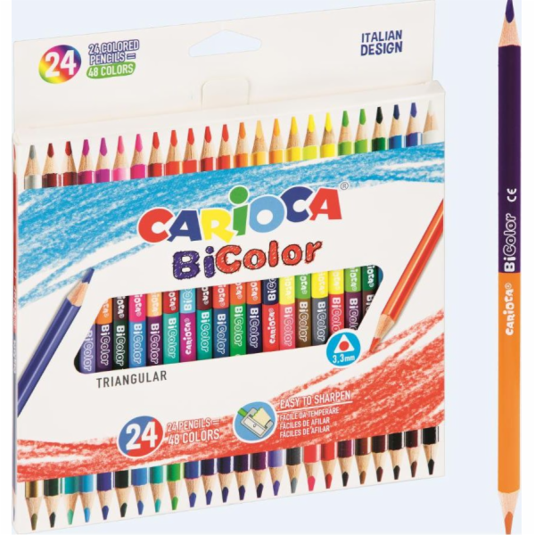 Carioca Trojhranné tužky BiColor 24/48 CARIOCA