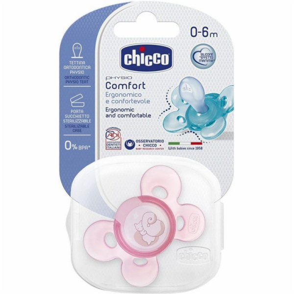 Chicco Physio Comfort silikonový dudlík 0-6m růžový (7491...