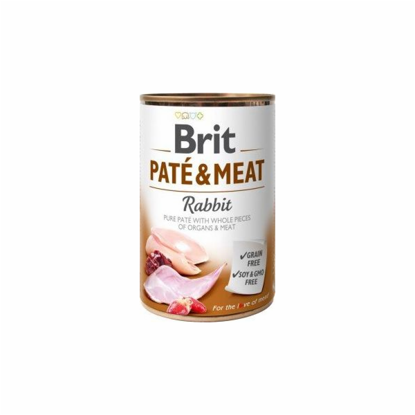 BRIT Paté & Meat Rabbit - vlhké krmivo pro psy - 400g