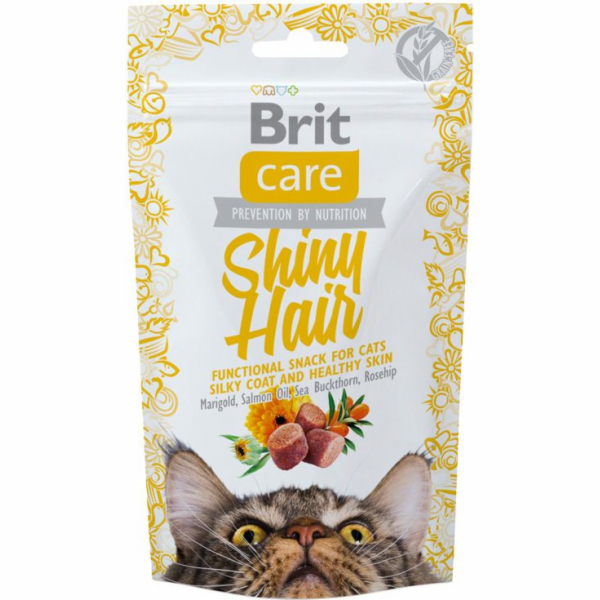 Brit SHINY HAIR pamlsek pro kočky 50g