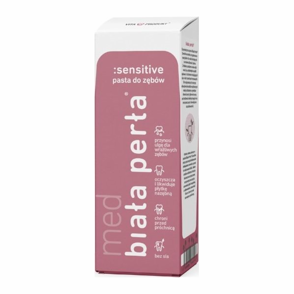 Bílá perlová zubní pasta Sensitive 75 ml