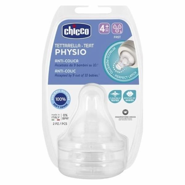 Chicco 20335-Smoczek Perfect5 Fast Flow 4 M+ 2 PCS