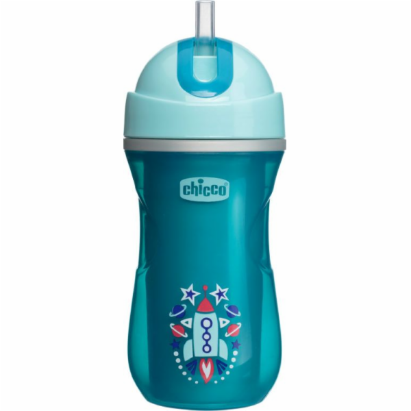 Chicco hrnek non -špína se slámou 260ml modrá