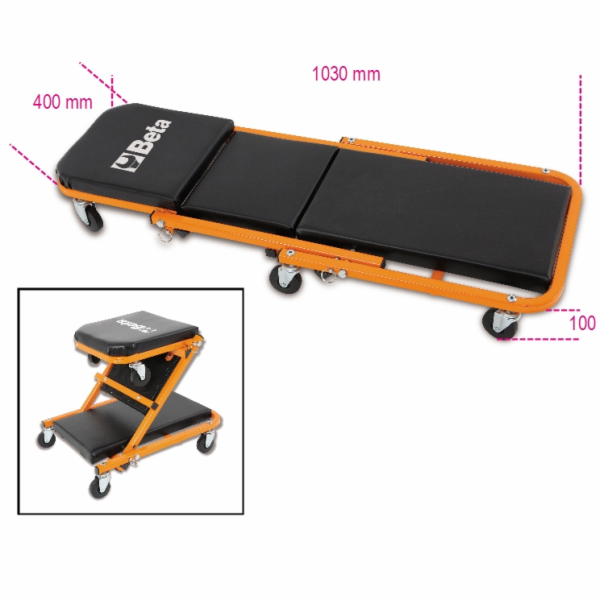 Beta Tools Čalouněný skládací dílenský gauč / stolička (3...