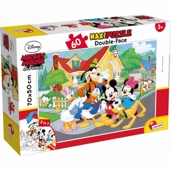 Lisciani Oboustranné puzzle maxi 60 Mickey Mouse