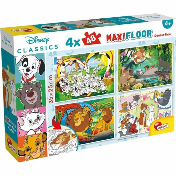 LISCIANI DISNEY OBOUSTRANNÝ MAXI PODLAHOVÝ PUZZZEL 4X48 EL.