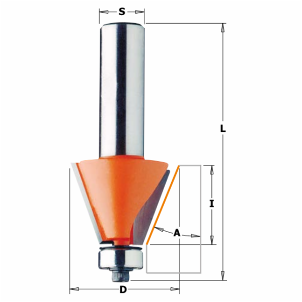 Řezačka řezačky CMT s ložiskem 12 x 45 mm (936,920,11)