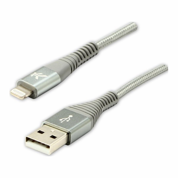 USB kabel Logo USB-A - Lightning 2 m stříbrný