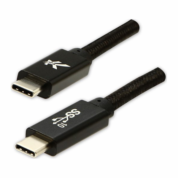 Logo kabelu USB USB-C - USB-C 1 m Černá