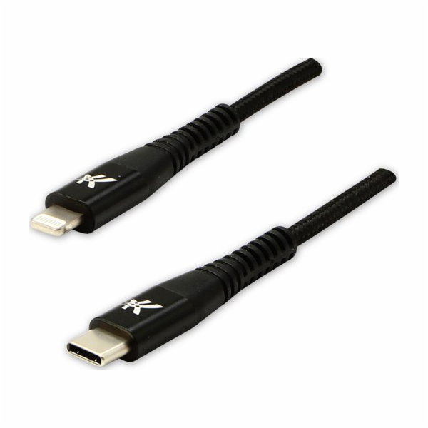 USB kabel Logo USB-C - Lightning 2 m černý