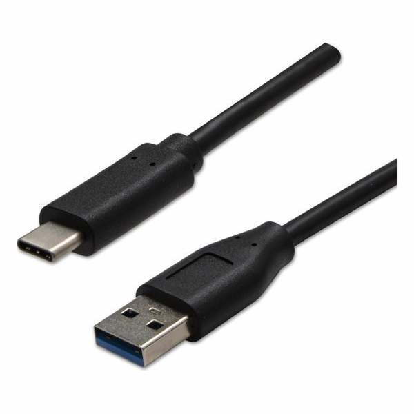 Neutrální USB-A - USB-C USB kabel 1 m Černý