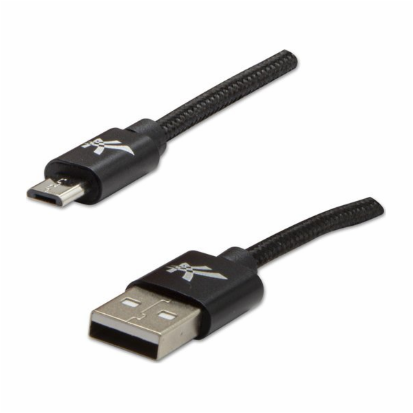 USB kabel Logo USB-A - microUSB 1 m Černý