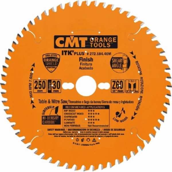 CMT univerzální pila ITK D=184 F=30 Z=40 K=1,7/1,1 (272,1...