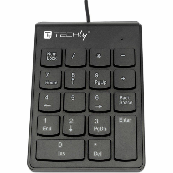 Klawiatura Techly SLIM Przewodowa Czarna PL (IDATA KP-BLKTY)