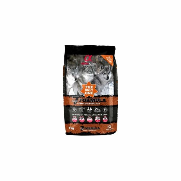 Alpha Spirit Kompletní suché krmivo pro psy 7denní menu 3 kg