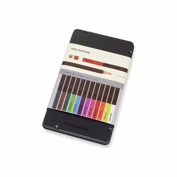 Pastelky v kovové krabici 12 moleskine barev