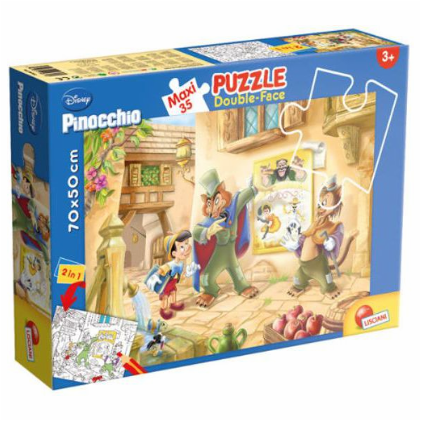 Lisciani Oboustranné puzzle MAXI 35 dílků Pinocchio 304-4...