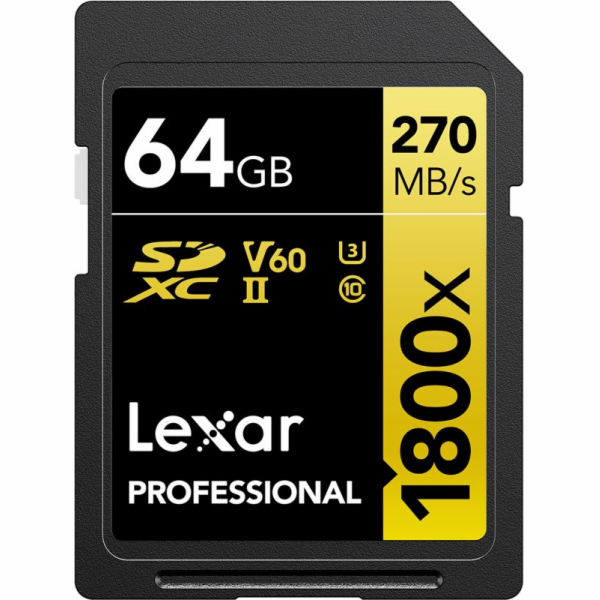 Karta Lexar Professional 1800x SDXC 64 GB Class 10 UHS-II...