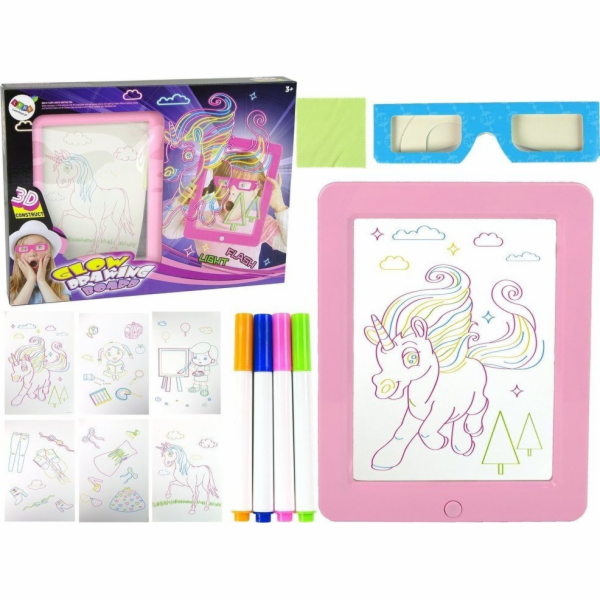 Magické osvětlené 3D Plaque Pink Glasses