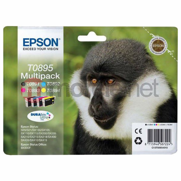Inkoustové kazety Epson T0895 / C13T08954010 (azurová, pu...