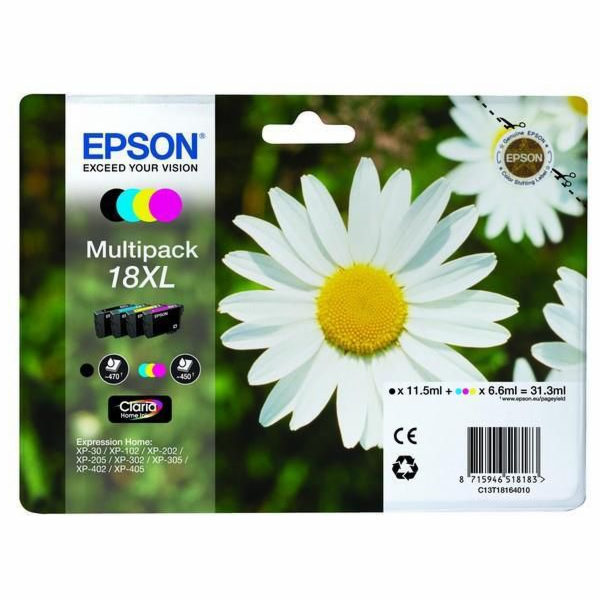 Epson 18XL Multipack - 4-balení - XL - černá, žlutá, azur...