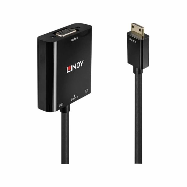 Lindy USB-C MiniJack 3,5 mm adaptér D-Sub (VGA), 0,1 m, č...