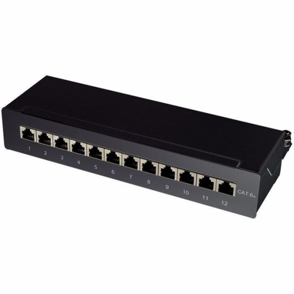 LogiLink Patchpanel Cat.6A STP 12 portů, černý (NP0019B)