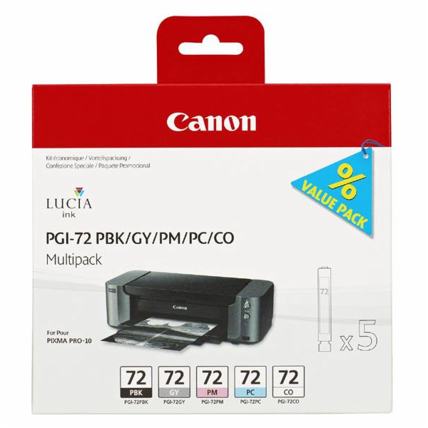 Canon PGI72 (PBK/GY/PM/PC/CO) Sada náhradních barev do ti...