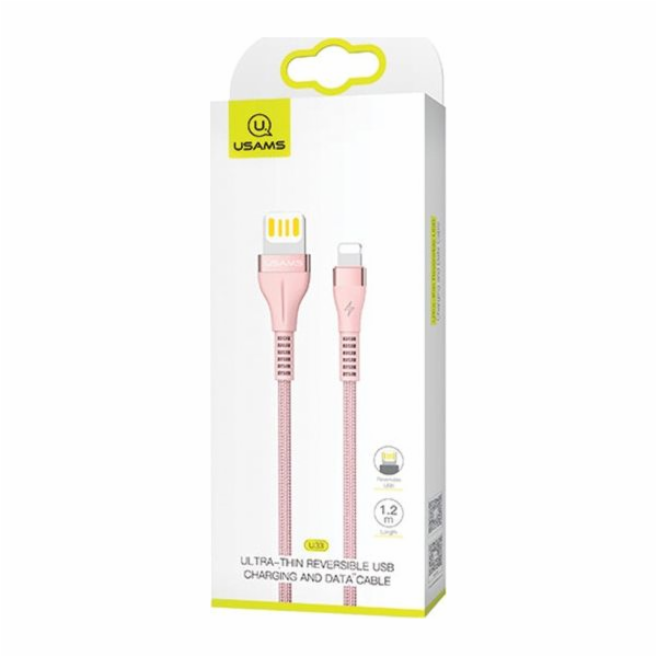 USB kabel Usams USAMS Pletený kabel U33 lightning 1,2m 2A...