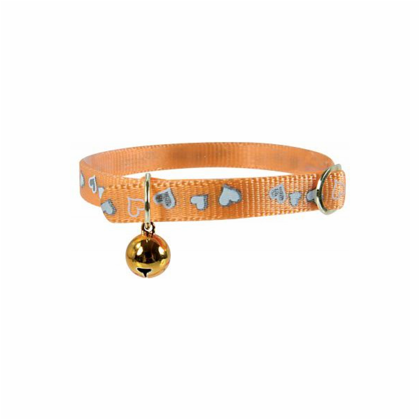 Zolux Reflexní obojek Srdce 30cm - oranžová barva