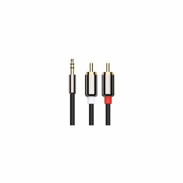 Kabel Libox Jack 3,5 mm - RCA (Cinch) x2 3m stříbrný (LB0...