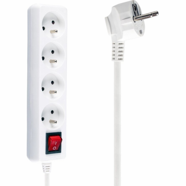 Libox napájecí lišta 4 zásuvky 3 m bílá (LB0083-3)
