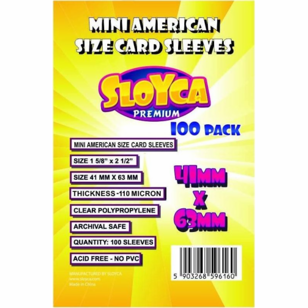 SLOYCA Mini American Premium trička 41x63mm (100ks)