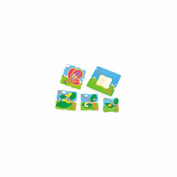 Dřevěné puzzle Viga Jak roste motýlek