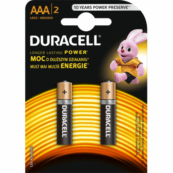 Duracell základní baterie AAA / R03 2ks.