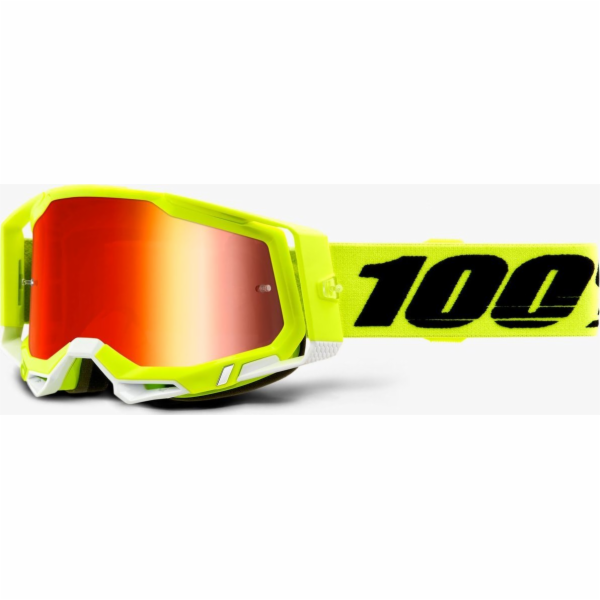 100% brýle 100% RACECRAFT 2 ATTACK YELLOW (červené zrcadl...