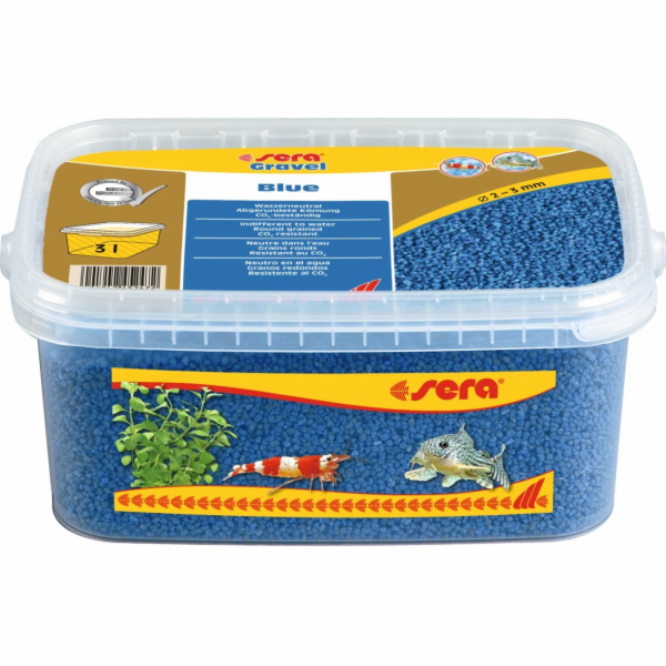 Podestýlka Sera Aquarium Gravel Blue O 2 - 3 mm 6 l, modrá