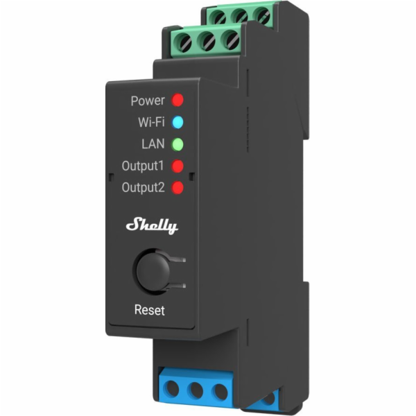 Shelly Pro 2 DIN Rail 2-channel Relay, WiFi/LAN