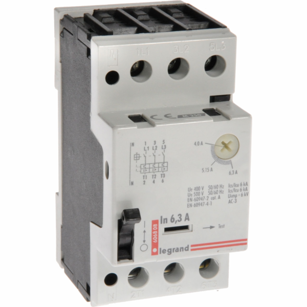 Legrand Ochranný spínač motoru 3P 2,5kW 4-6,3A M 250 6,3 ...