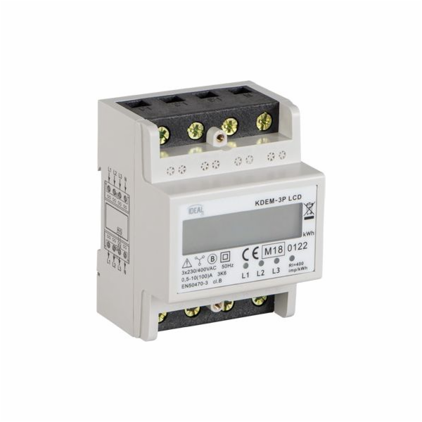 Kanlux Elektroměr 100A 3x230/400V s displejem KDEM-3P (19...