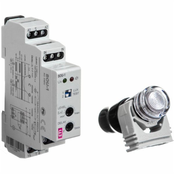 Eti-Polam Soumrakový spínač 16A 230V 1-50000lx DIN SOU-1 ...